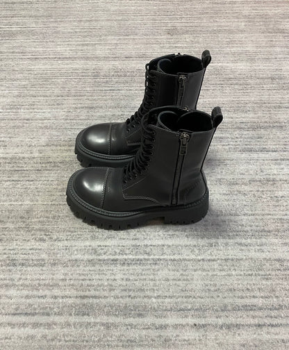 Balenciaga Black High-Top Derby Boots-zp