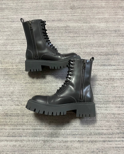 Balenciaga Black High-Top Derby Boots-zp