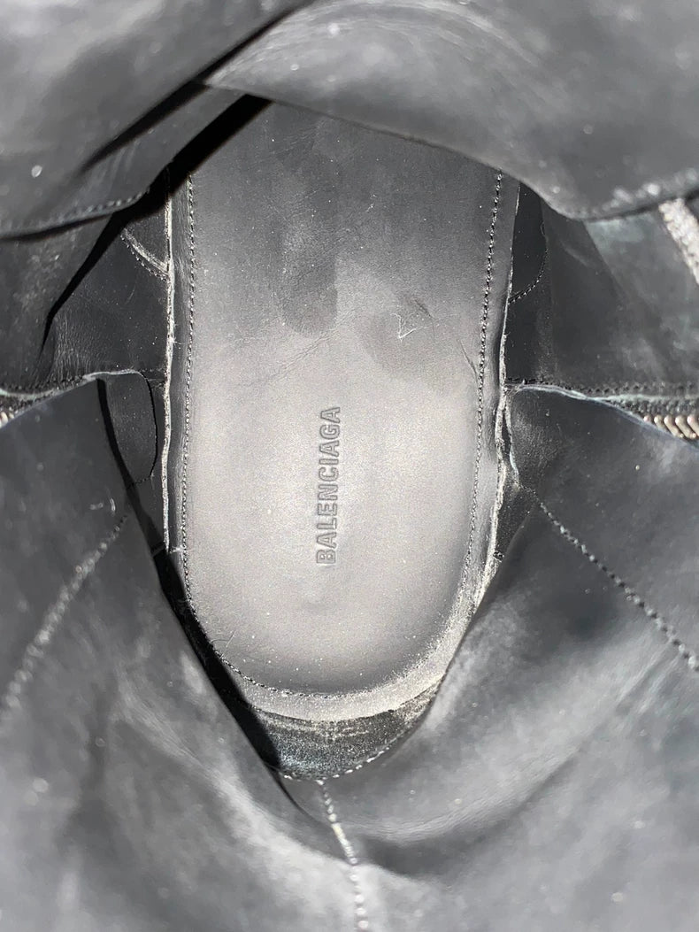 Balenciaga Black High-Top Derby Boots-zp