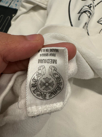 Chrome Hearts White Zip Hoodie with Cross Design-yf