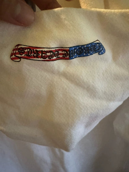 Chrome Hearts White Hoodie with Flag Prints