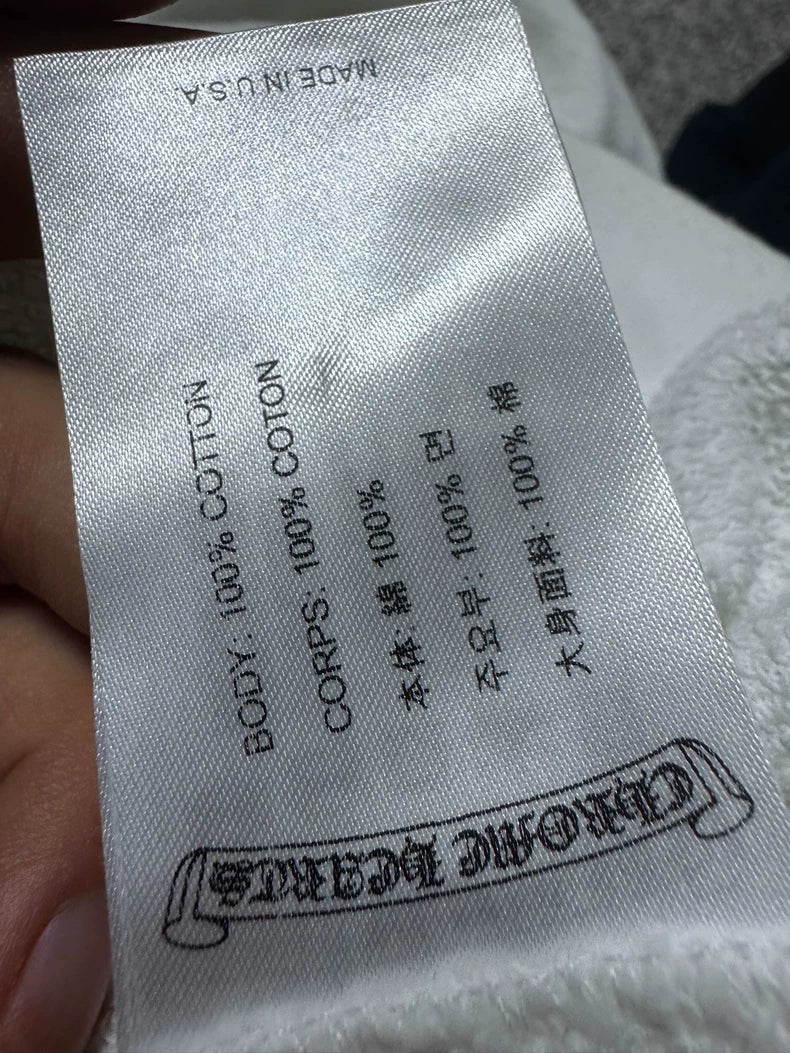 Chrome Hearts White Hoodie with Flag Prints