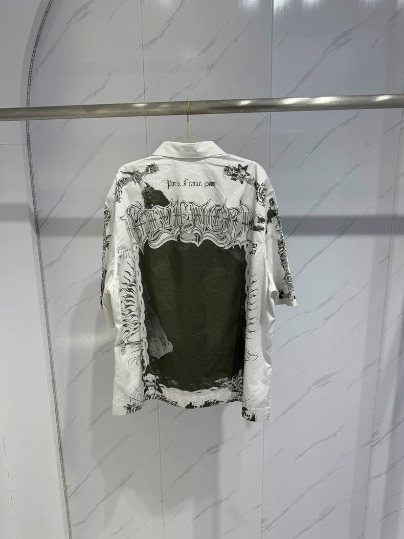 Givenchy Skull Print Short Sleeve Shirt