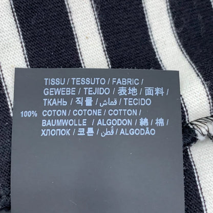 Saint Laurent Striped Logo Knit Long Sleeve Shirt