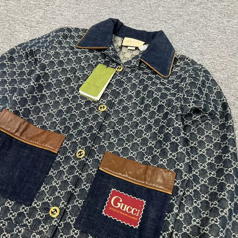 Gucci Double G Printed Denim Jacket