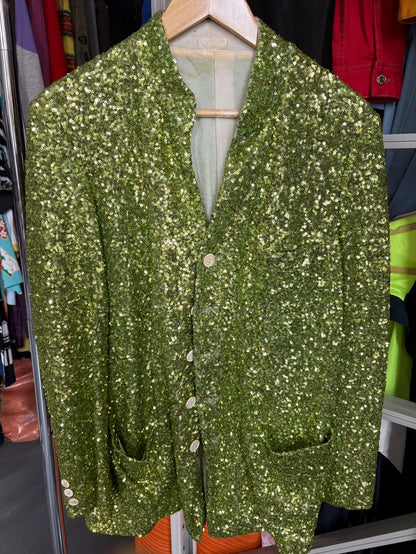 COMME DES GARCONS Green Sequin Blazer