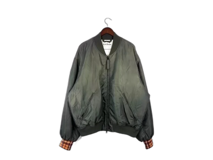 Acne Studios Satin Bomber Jacket Olive Green