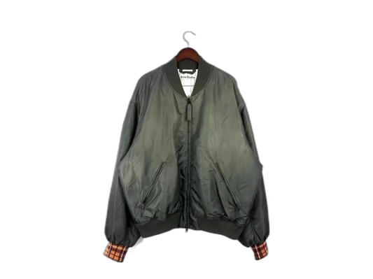 Acne Studios Satin Bomber Jacket Olive Green