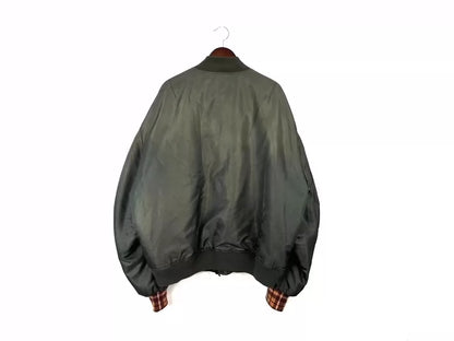 Acne Studios Satin Bomber Jacket Olive Green