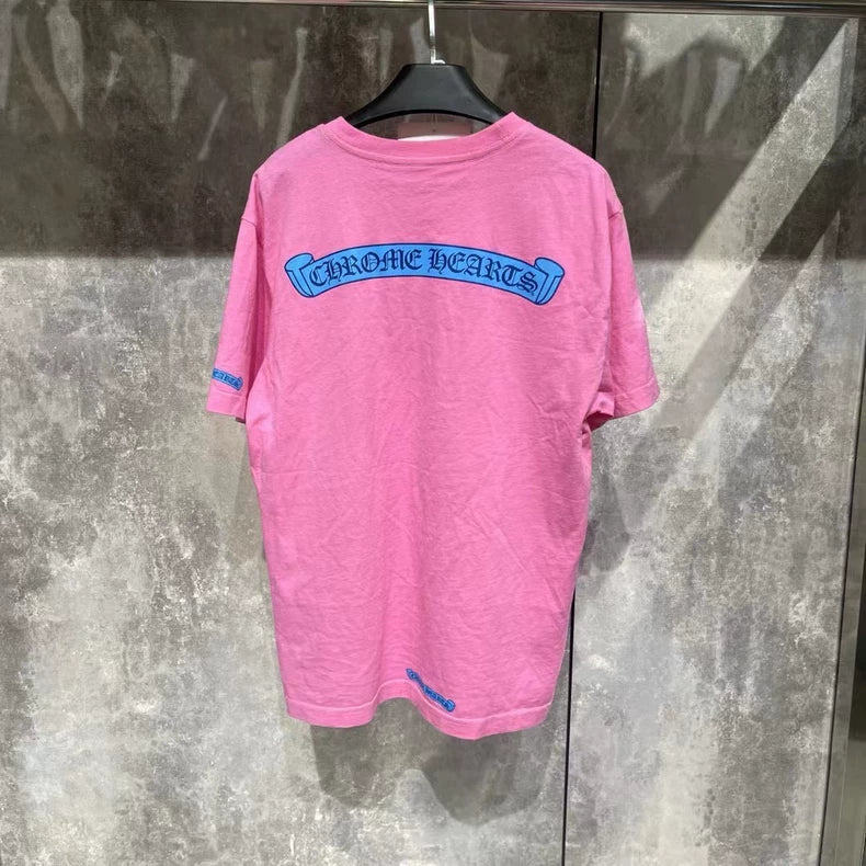 Chrome Hearts Pink Short Sleeve Shirt