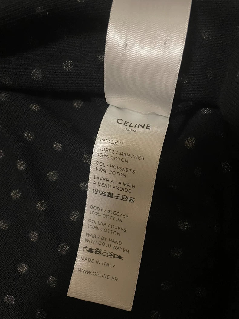 Celine Polka Dot Short Sleeve Polo-yf
