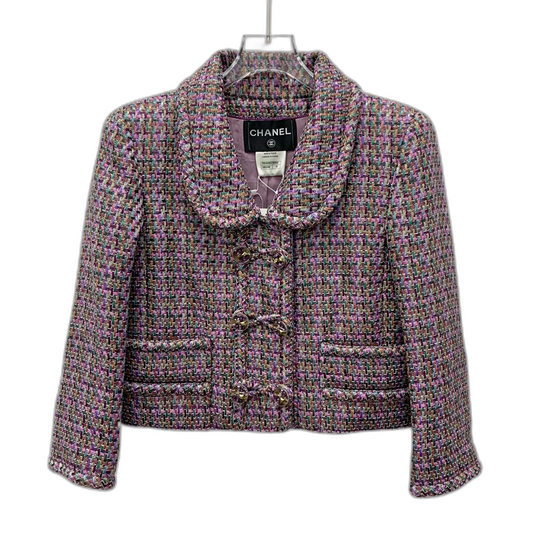 Chanel Purple Long Sleeve Woven Jacket