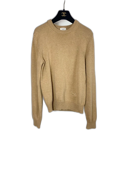 Celine Cashmere Round Neck Embroidered Sweater