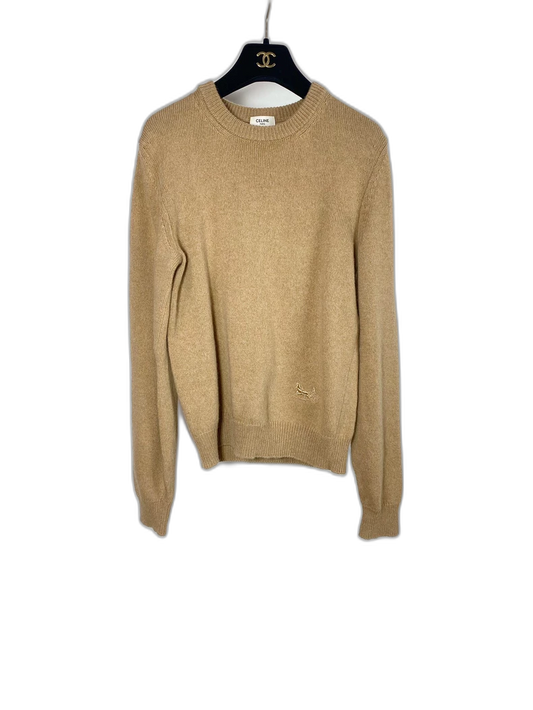 Celine Cashmere Round Neck Embroidered Sweater