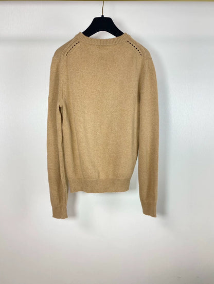 Celine Cashmere Round Neck Embroidered Sweater