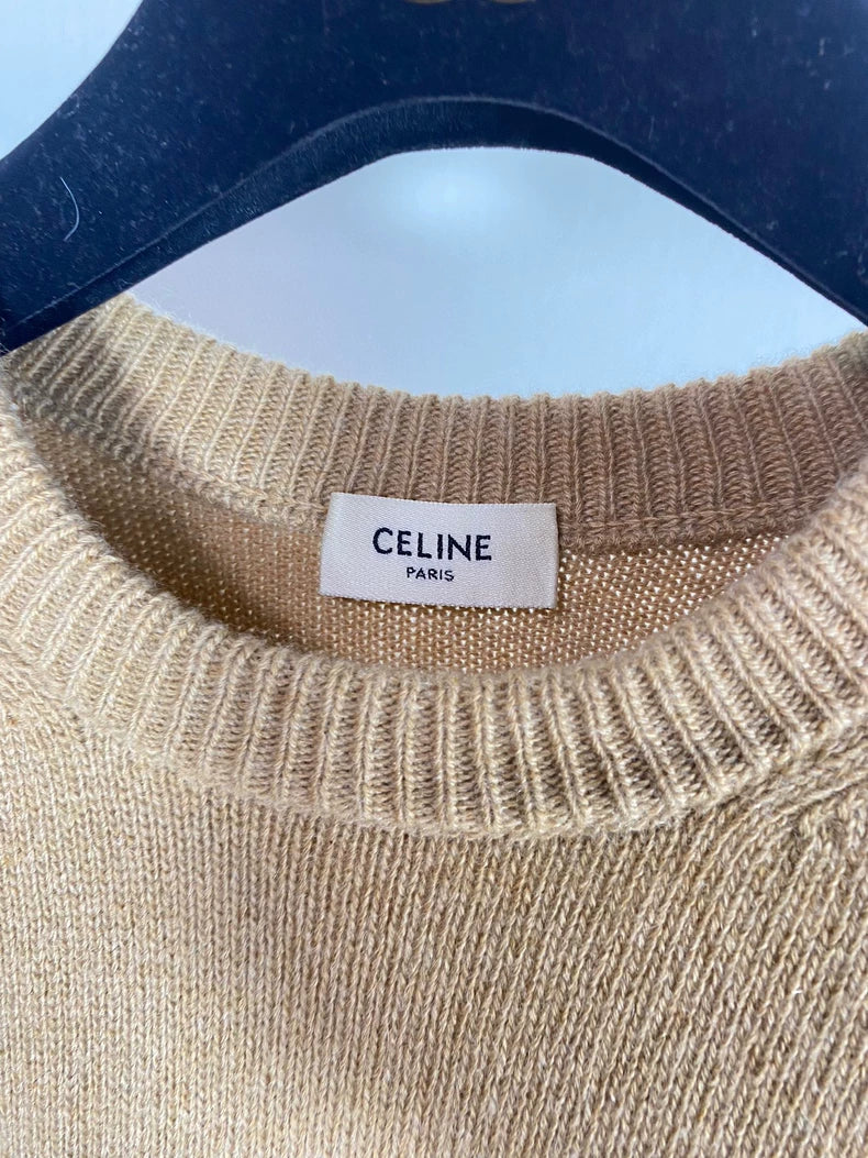 Celine Cashmere Round Neck Embroidered Sweater
