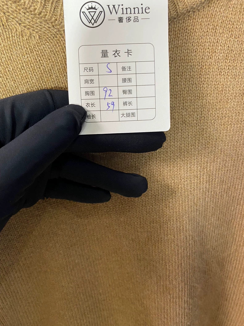 Celine Cashmere Round Neck Embroidered Sweater