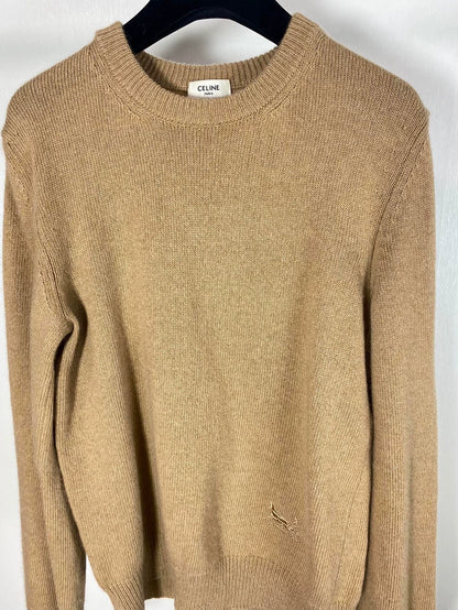 Celine Cashmere Round Neck Embroidered Sweater
