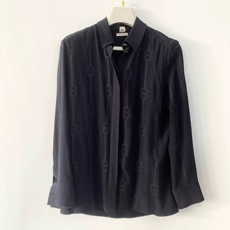 Hermes Navy Blue Shirt Size 34