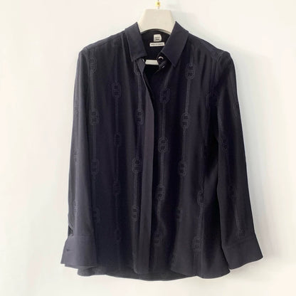 Hermes Navy Blue Shirt Size 34