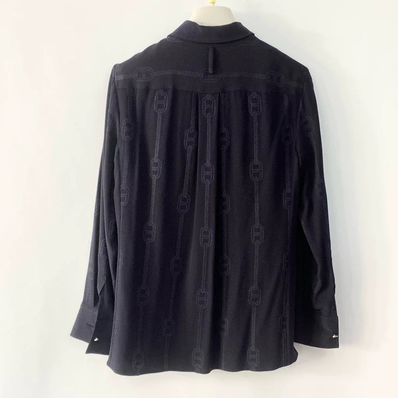 Hermes Navy Blue Shirt Size 34