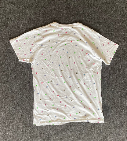 Saint Laurent White Star Print Short Sleeve T-Shirt-yf