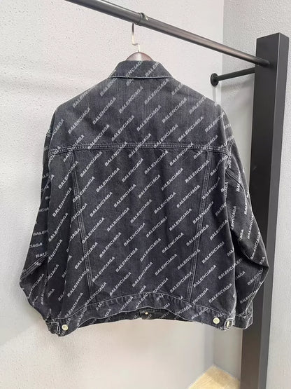 Balenciaga Full Print Denim Jacket