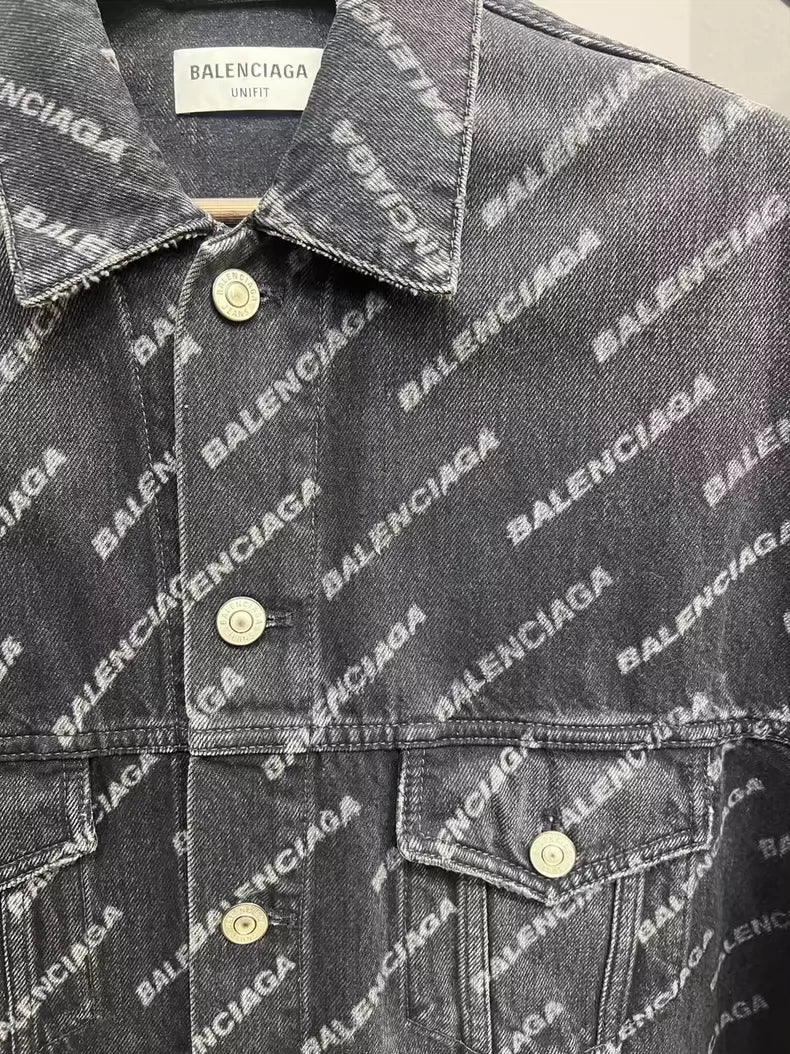 Balenciaga Full Print Denim Jacket