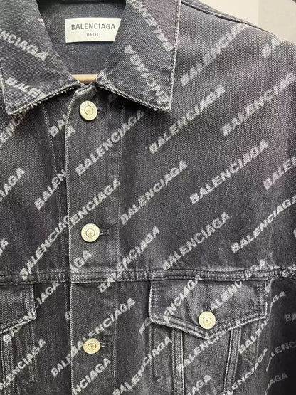 Balenciaga Full Print Denim Jacket