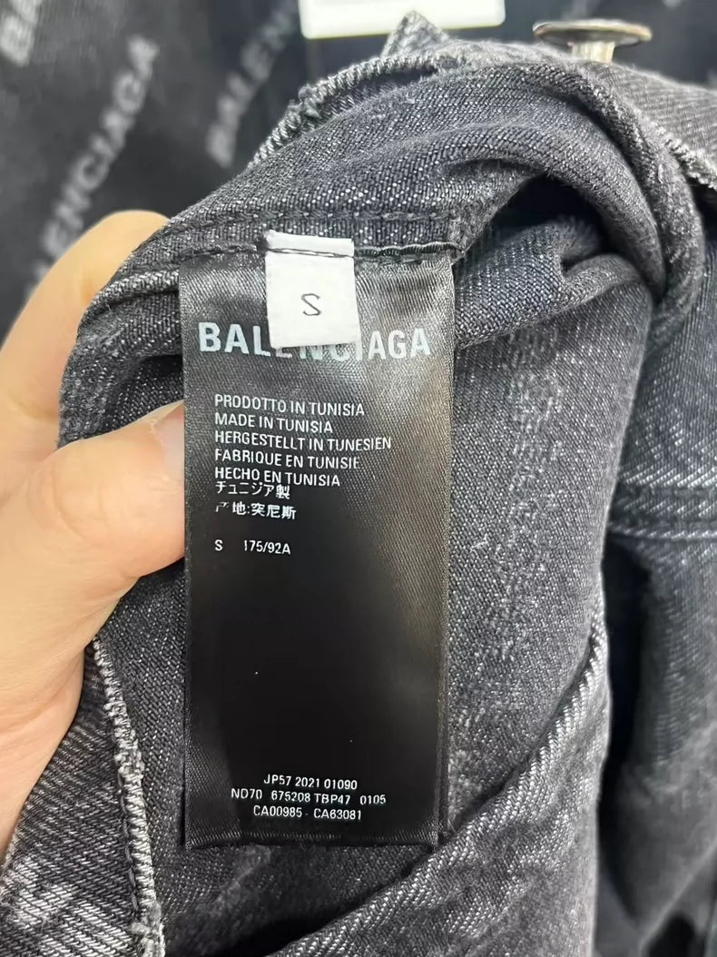 Balenciaga Full Print Denim Jacket