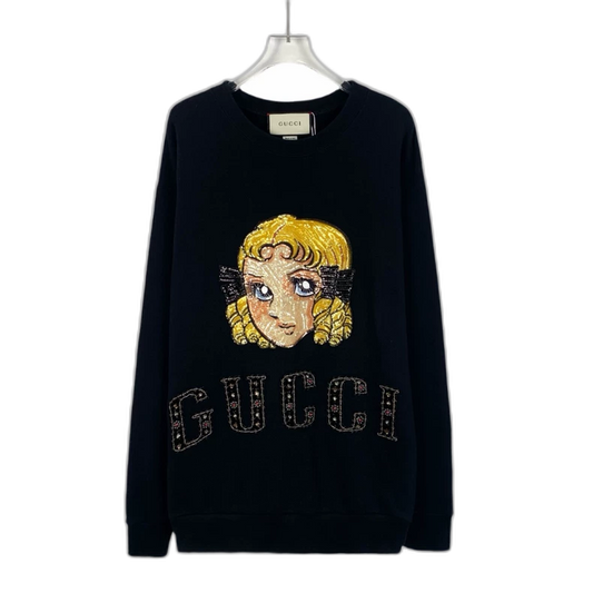 Gucci Black Sequin Sweatshirt with Design