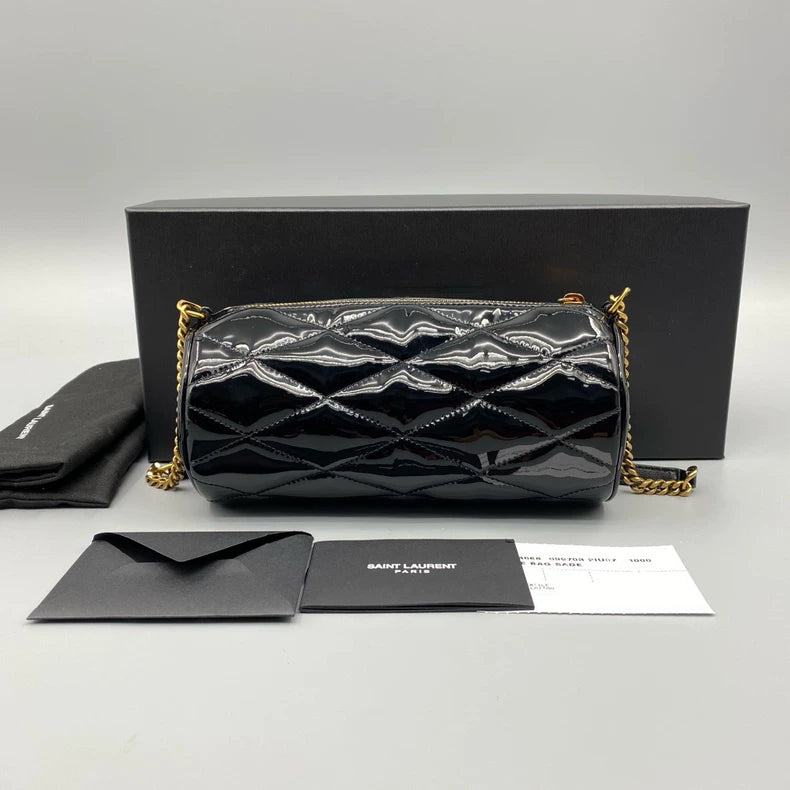 YSL Sade Black Patent Leather Handbag