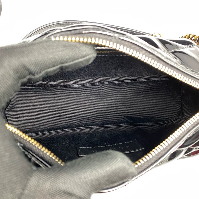 YSL Sade Black Patent Leather Handbag