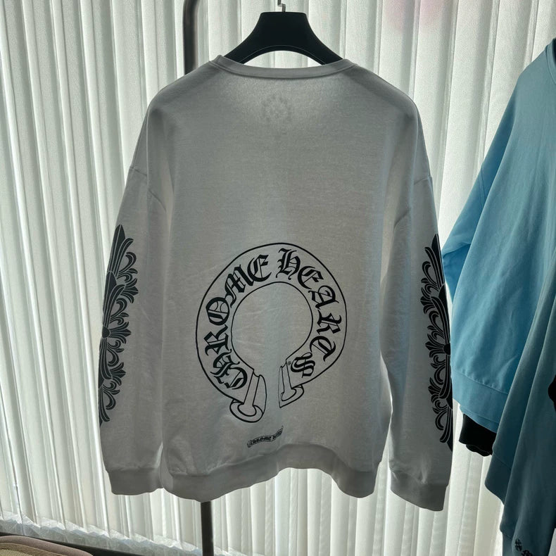 Chrome Hearts White Sweatshirt with Logo