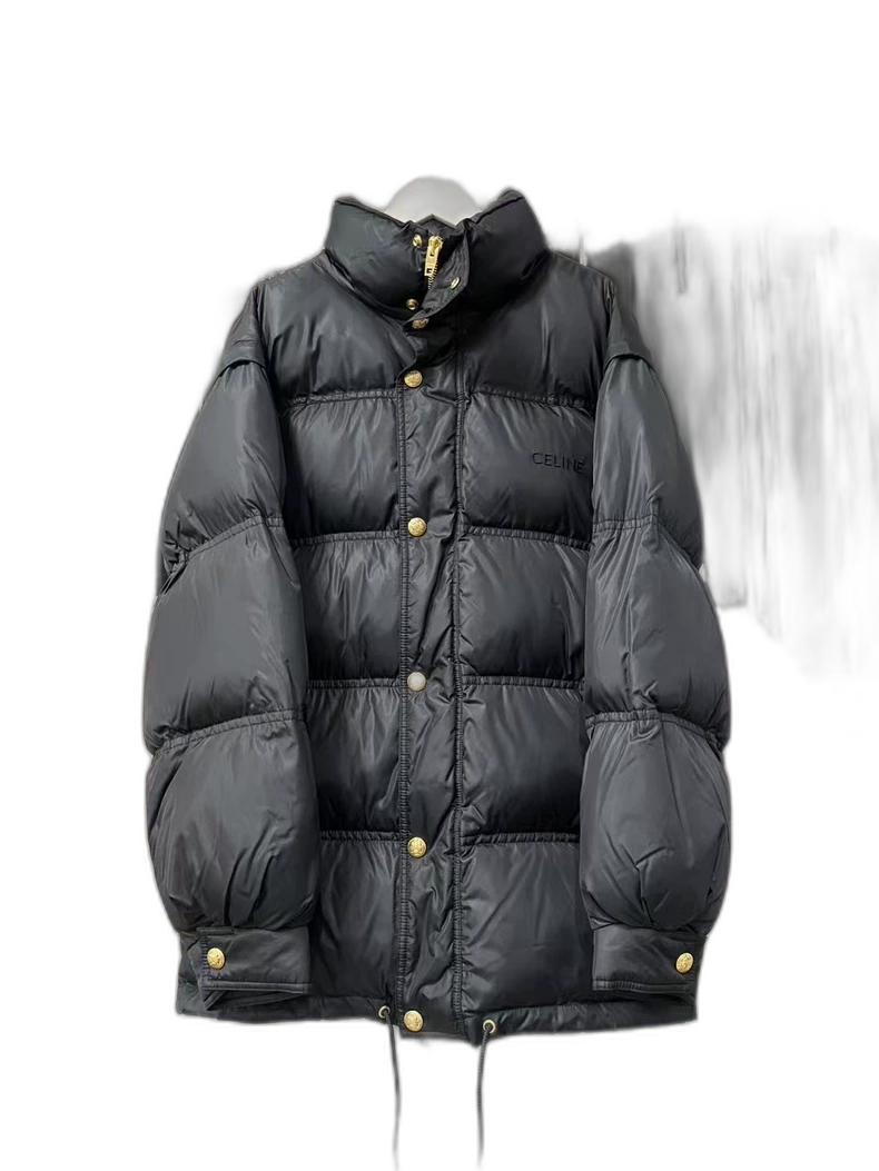 Celine Embroidered Logo Puffer Jacket