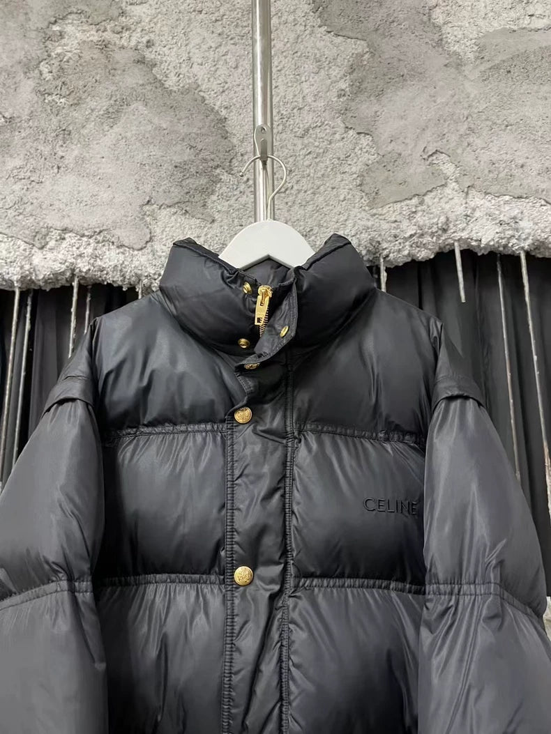 Celine Embroidered Logo Puffer Jacket