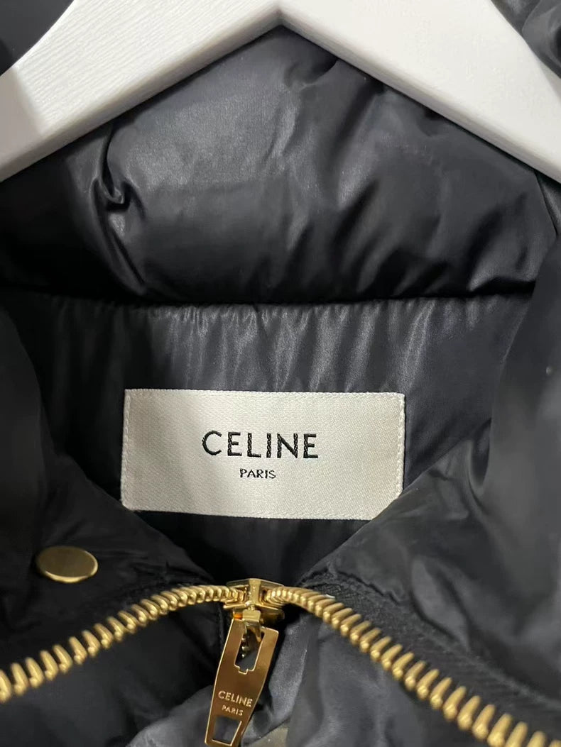 Celine Embroidered Logo Puffer Jacket