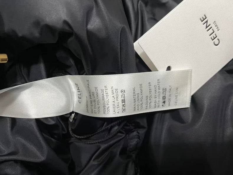 Celine Embroidered Logo Puffer Jacket