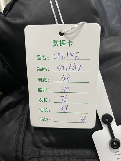 Celine Embroidered Logo Puffer Jacket