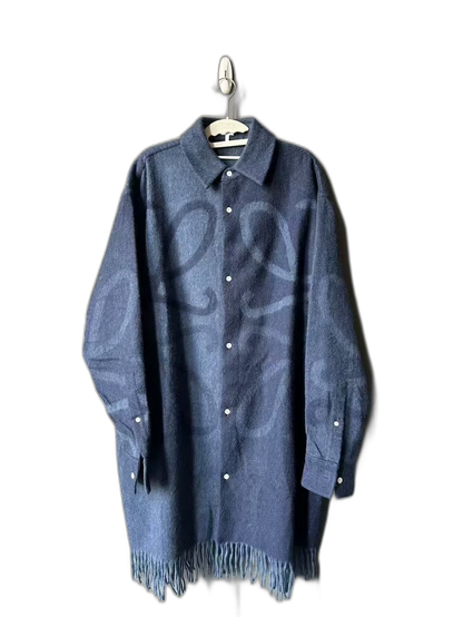 Loewe Blue Logo Long Shirt Coat