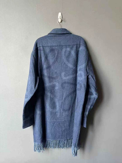 Loewe Blue Logo Long Shirt Coat