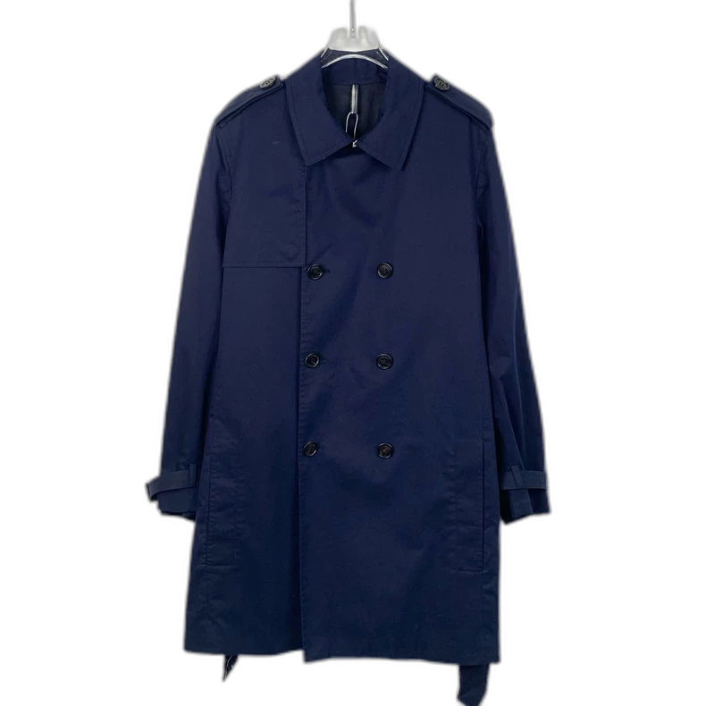 Dior Navy Cotton Double-Breasted Trench Coat