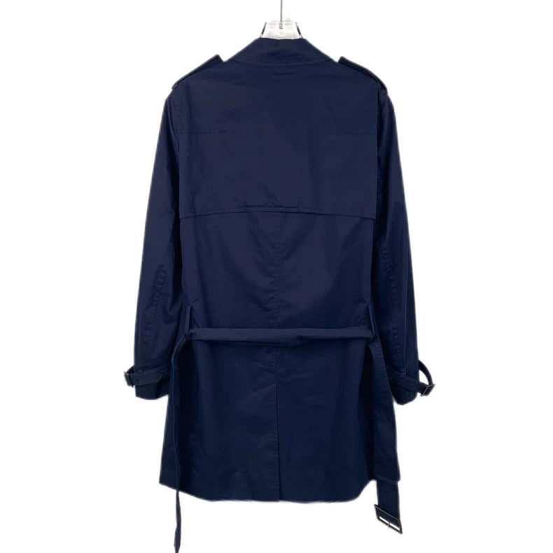 Dior Navy Cotton Double-Breasted Trench Coat