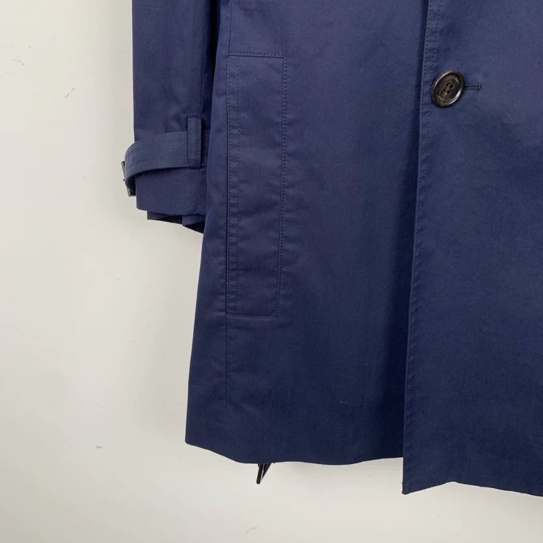Dior Navy Cotton Double-Breasted Trench Coat