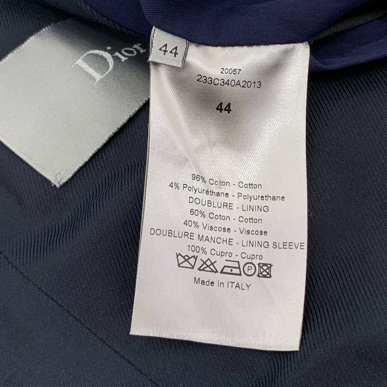 Dior Navy Cotton Double-Breasted Trench Coat