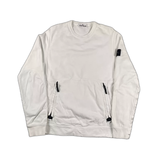 Stone Island White Basic Hoodie
