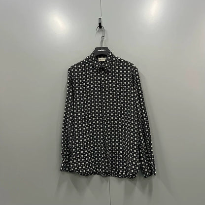 Black and White Floral Shirt by Saint Laurent