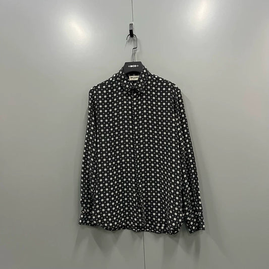 Black and White Floral Shirt by Saint Laurent