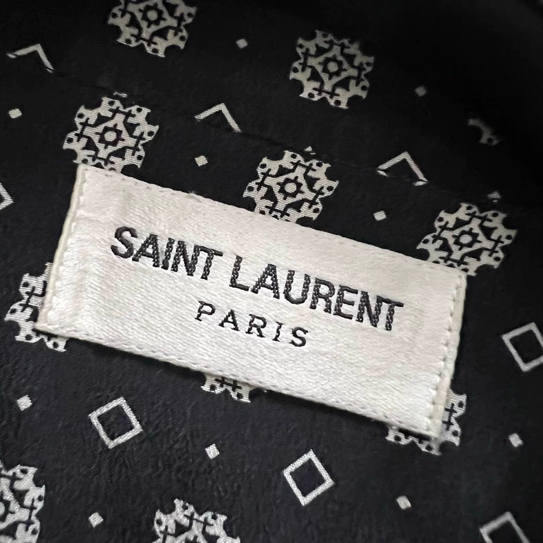 Black and White Floral Shirt by Saint Laurent