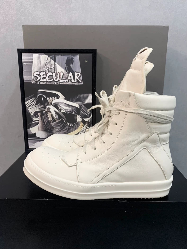 Rick Owens Geobasket Milk Color Sneakers-yf